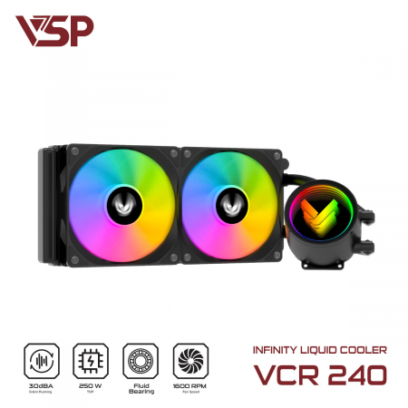 Tản nhiệt nước VSP Infinity Liquid Cooler VCR-240/ TK1 Leopard TRẮNG ĐEN