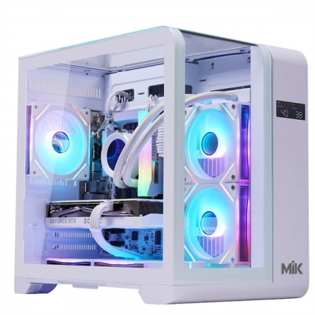 Thùng máy Case Mik Barbatos ATX - White | AIO 360, view 3 góc