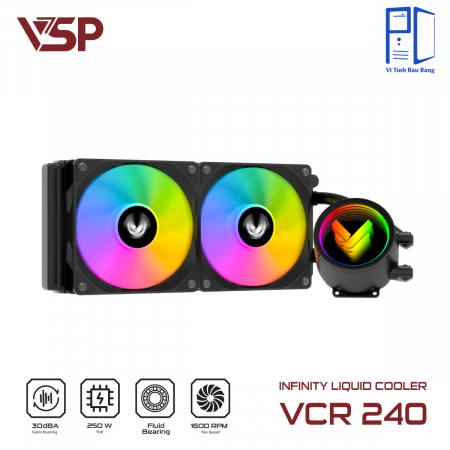 Tản nhiệt nước VSP Infinity Liquid Cooler VCR-240/ TK1 Leopard TRẮNG ĐEN