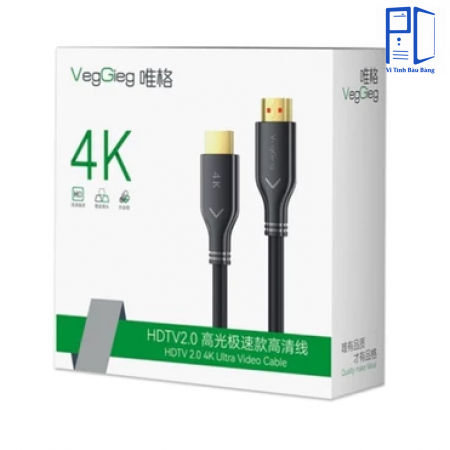Cáp HDMI 5m VEGGIEG V-H109 4K2K – Lõi hợp kim, Đầu mạ vàng, 19+1