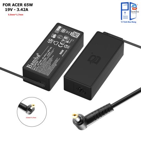 Cục Sạc Bamba 19V-4.74A Cho Laptop Acer 4736,4535,4935,3810,4810,4738,4830,4710,E1-471,E1-472,E1-572,E1-573,5810,5830,E5-473,E5-573,E5-575,5517,V3-571,V3-572,V5-572,V5-573,V5-552,V7-581,V7-582P,V5-471,V5-571,V5-573,V5-471G,V5-431P,V5-473,V3-471,4755G,E1-4