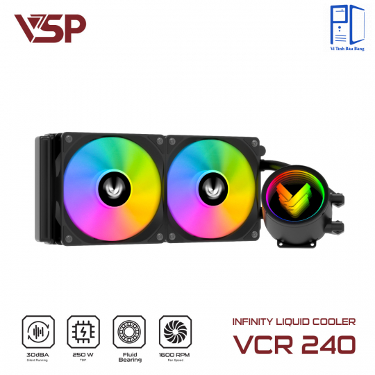 Tản nhiệt nước VSP Infinity Liquid Cooler VCR-240/ TK1 Leopard TRẮNG ĐEN