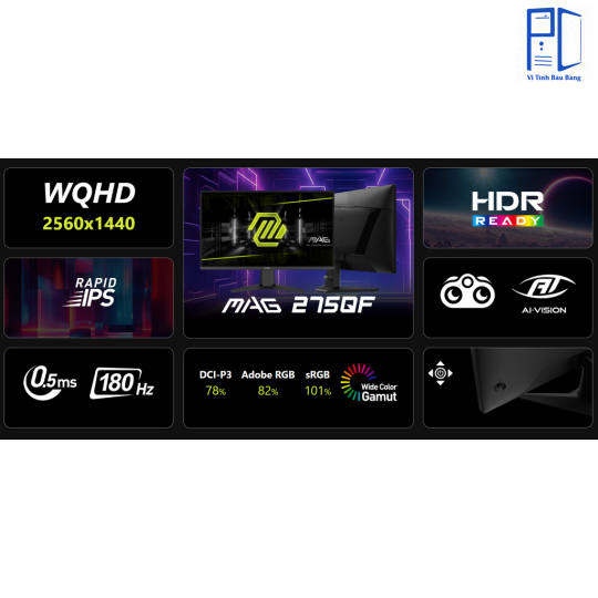 Màn hình Gaming MSI MAG 275QF 2K | 27 inch, QHD, IPS, 180Hz, 0.5ms