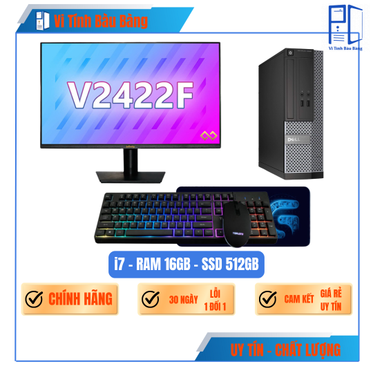 Máy Bộ Văn Phòng Cấu Hình Cao(i7, Ram 16, SSD 515GB, 24Inch )