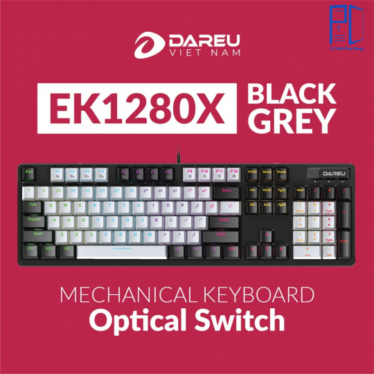 Bàn phím quang cơ Dareu EK1280X Black Grey Optical switch