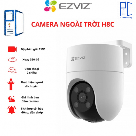Camera EZVIZ H8C 2MP Full Color, Xoay 360 Ngoài Trời, Đàm Thoại,…