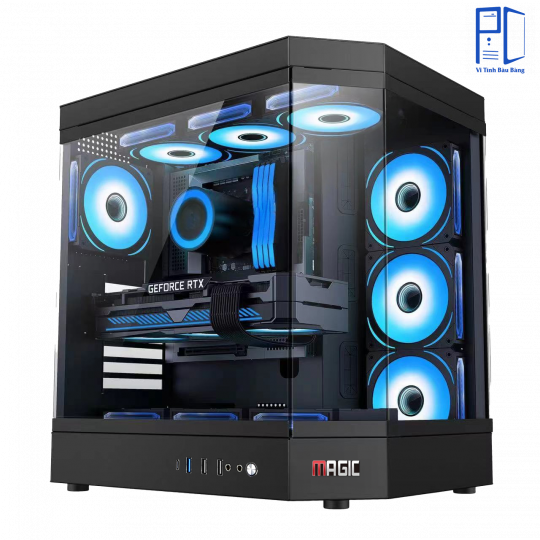 Vỏ Case MAGIC VILA ULTRA BLACK (ATX/Mid Tower/Màu Đen/Rad360/Không Fan)